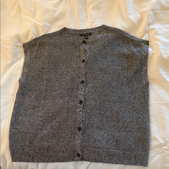 Eileen Fisher Sweaters - Eileen Fisher Button-Front Knit Vest in Heather Gray